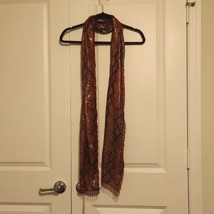 Kirks Folly beaded scarf brown & black